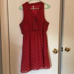 Red sleeveless dress
